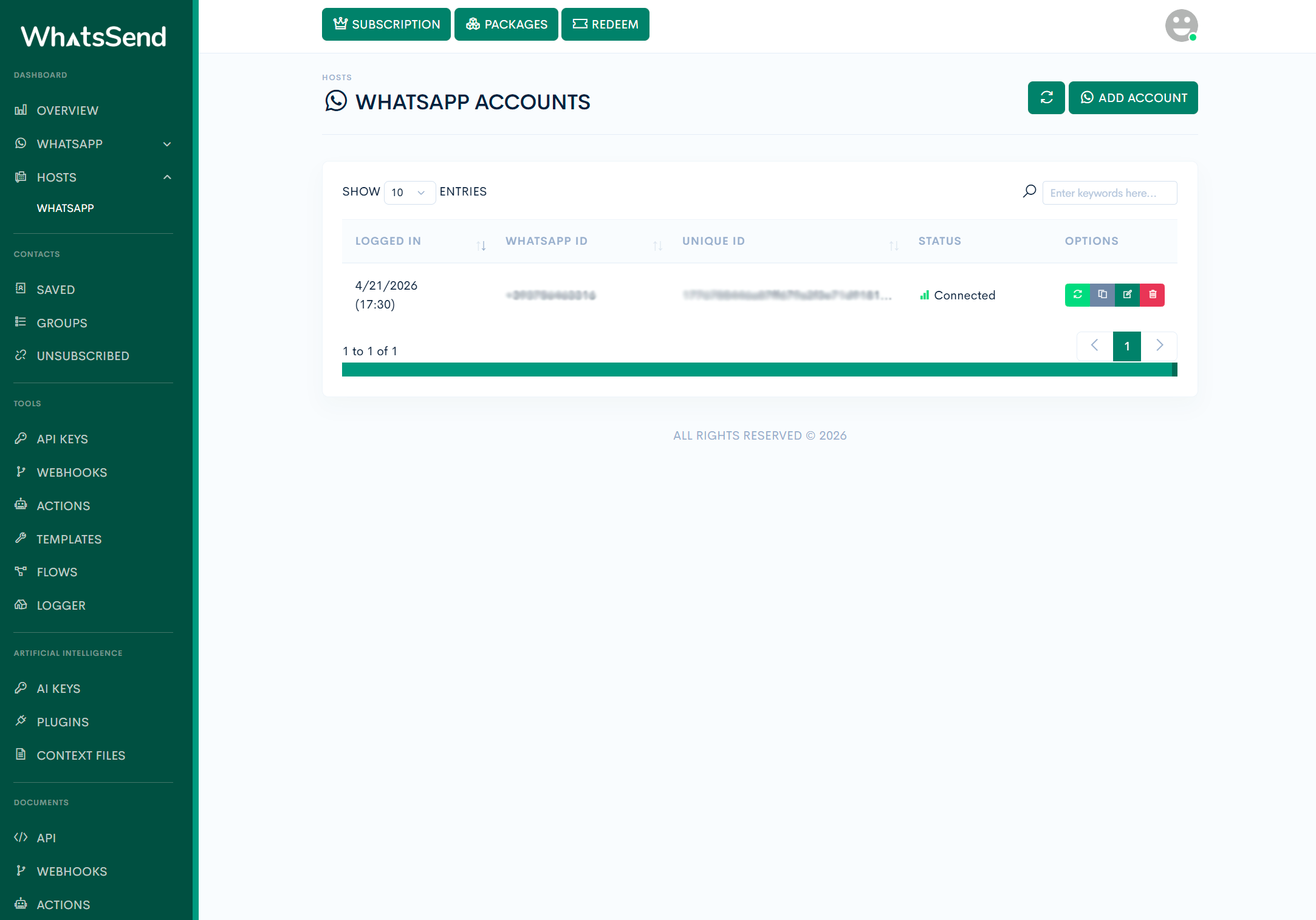 Screenshot: inbox e conversazioni WhatsApp in Whatssend